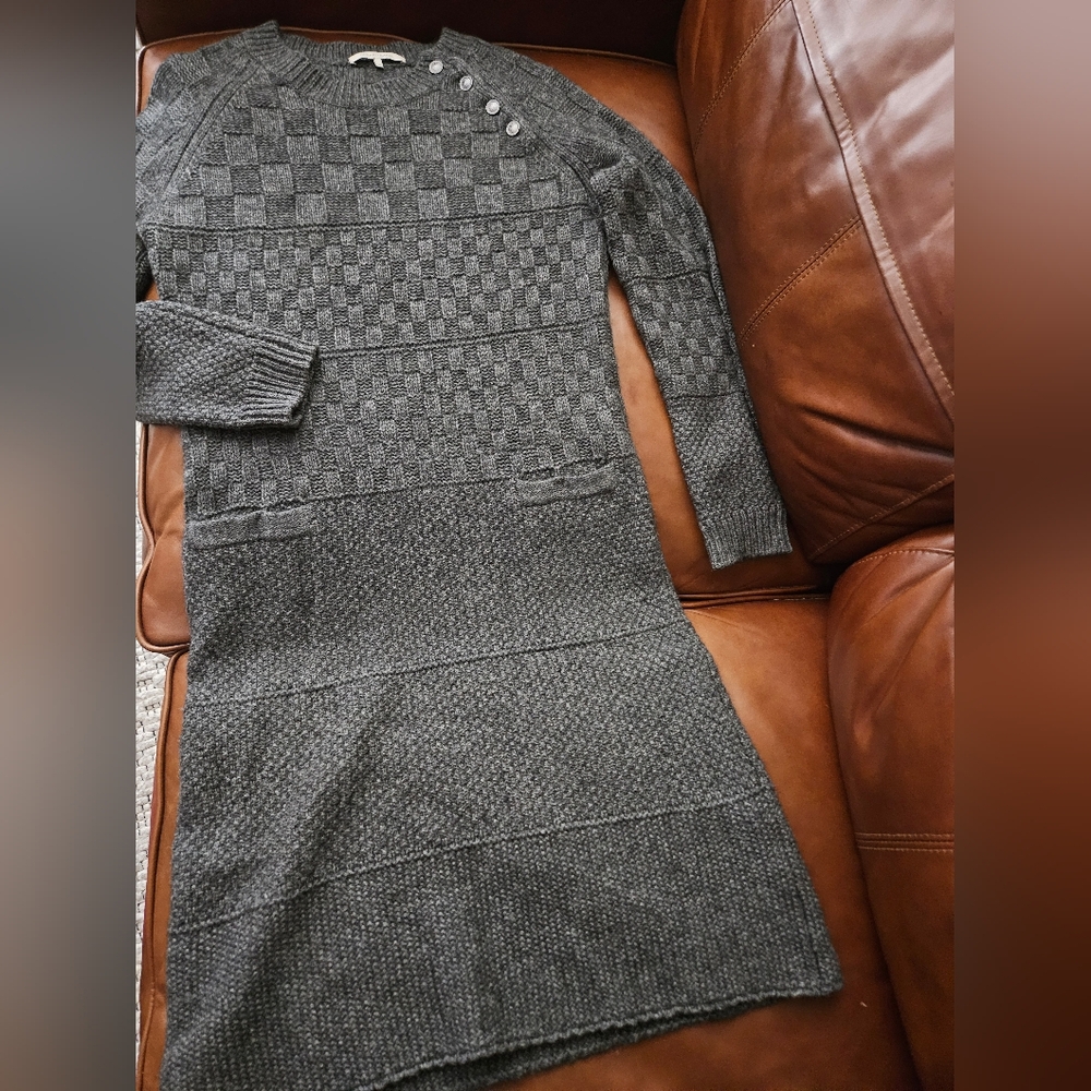 Gerard Darel Gray Yak Wool Blend‎ Shaina Long Sleeve Dress Size 2